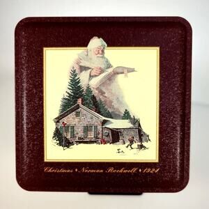Vintage 1993 Snickers Norman Rockwell Christmas Tin Empty